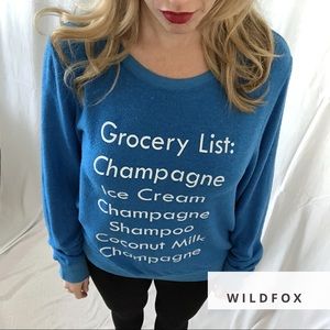 NWOT Wildfox “Grocery List” Sweatshirt